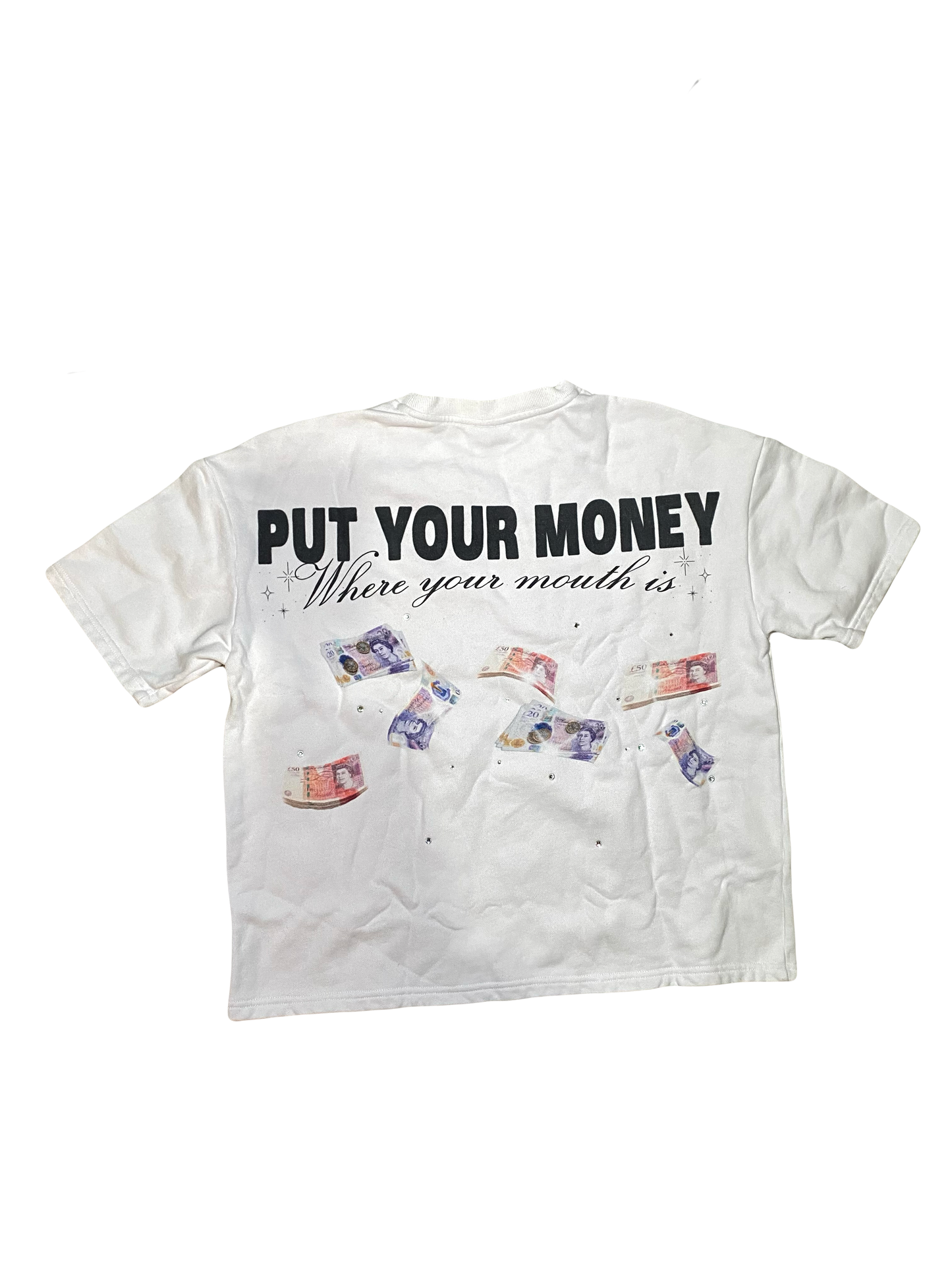 tooth gem heavy weight tee - white (slightly faded)