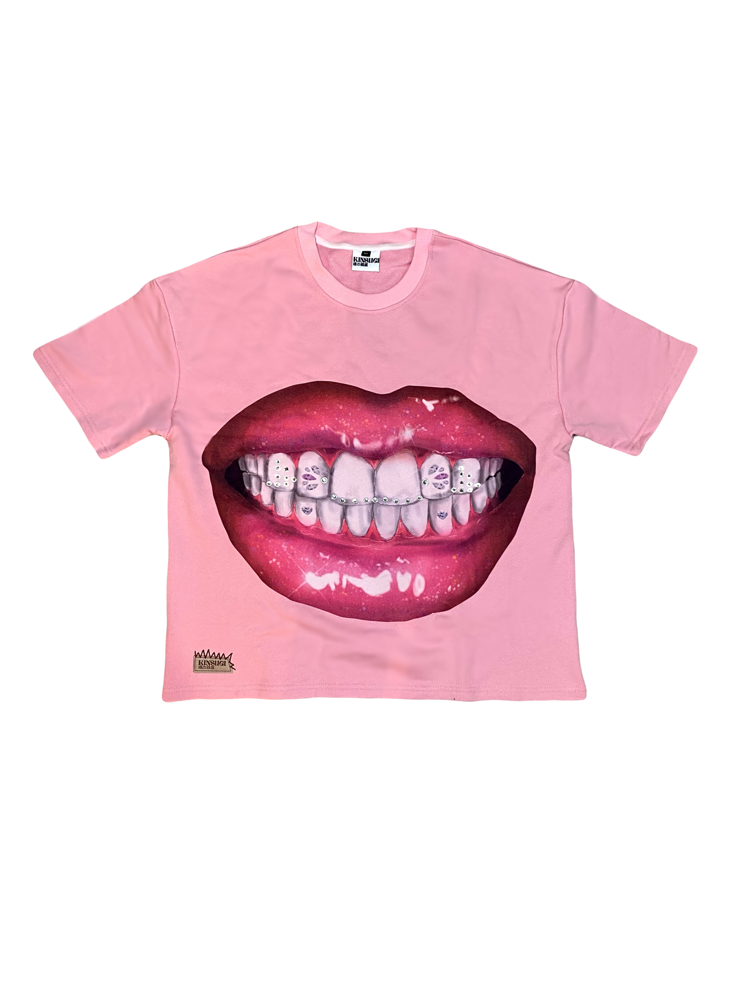 tooth gem heavyweight tee - bubble gum